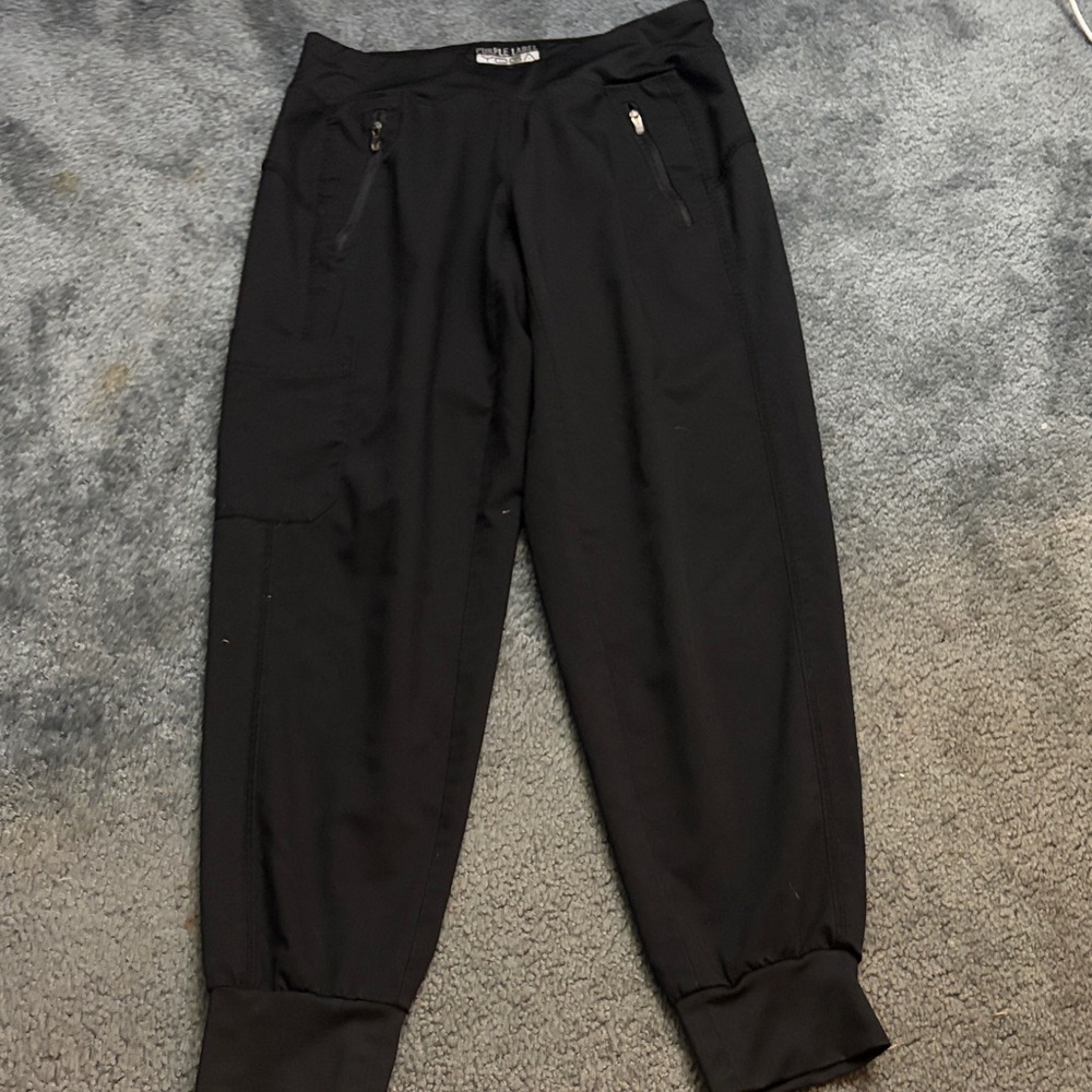 Black Track Jogger Pants with Zipper Pockets